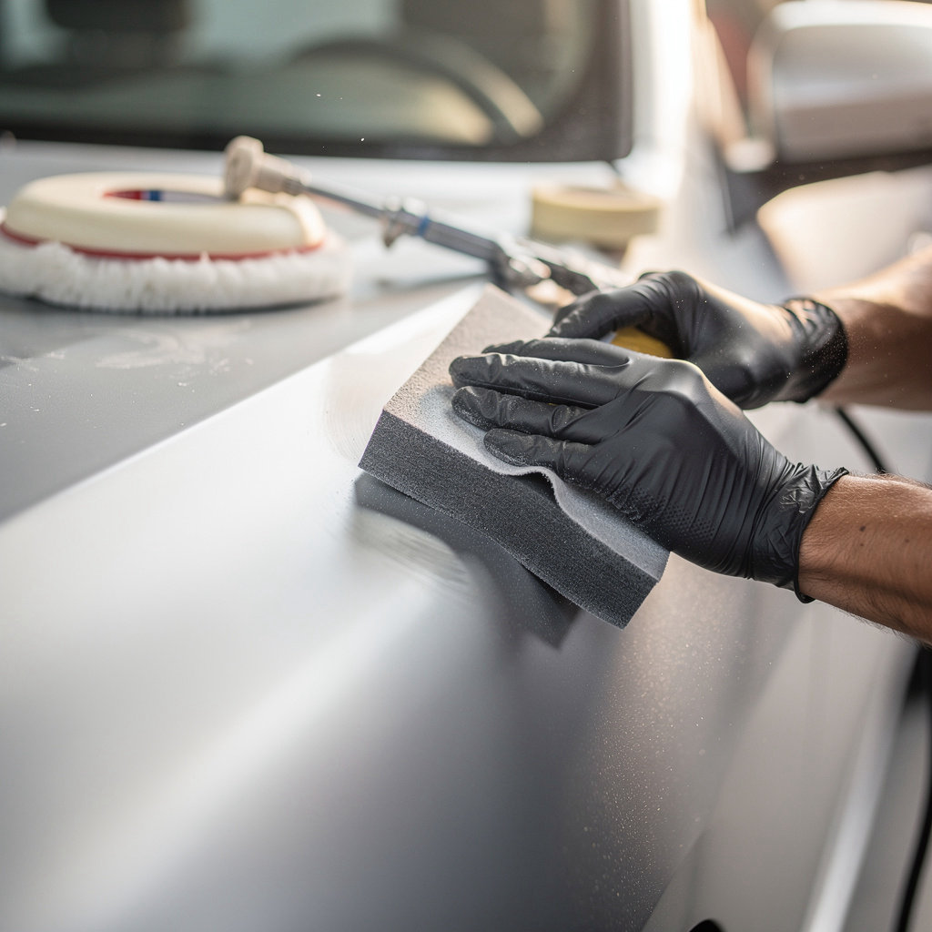 Collision Auto Body & Paint San Diego technician performing a quality inspection during the auto body repair process